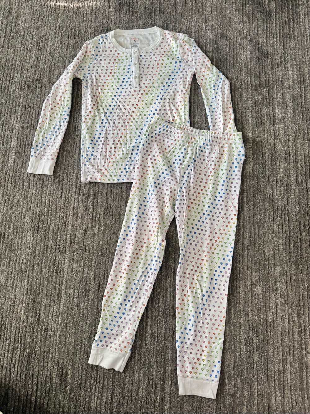 Roller Rabbit Rainbow Hearts Pajama Set